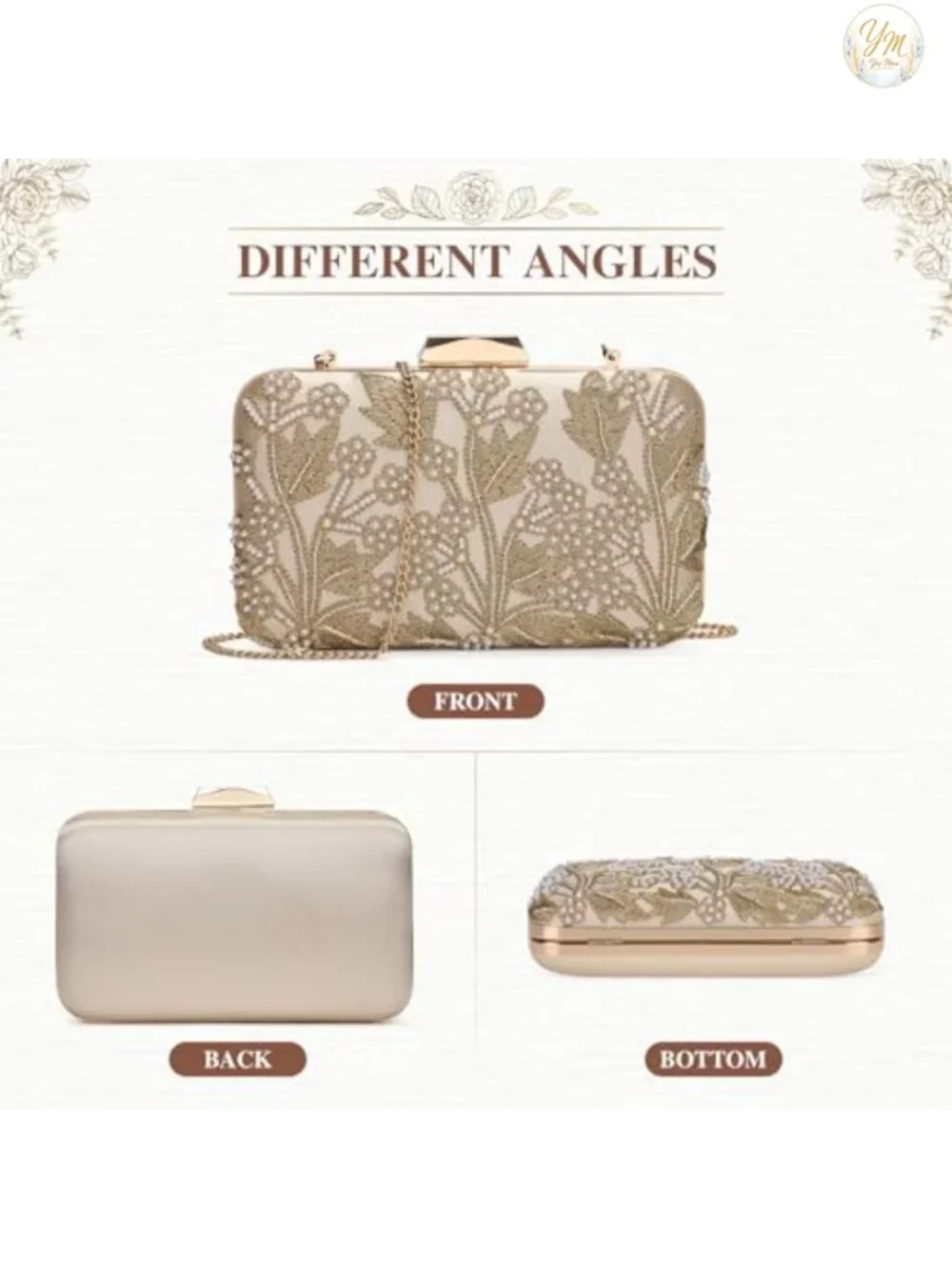 1920s Vintage Beaded Floral Evening Bag Clutch Sequin Handbag Wedding Prom
